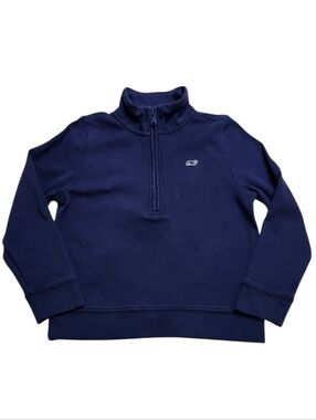 VINEYARD VINES Kids Exclusive Half Zip Pullover Navy Blue Girls 5 Pima Cotton